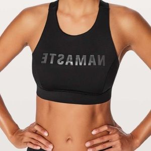 Lululemon Fast & Free Bra. Black. Namaste. Size 8